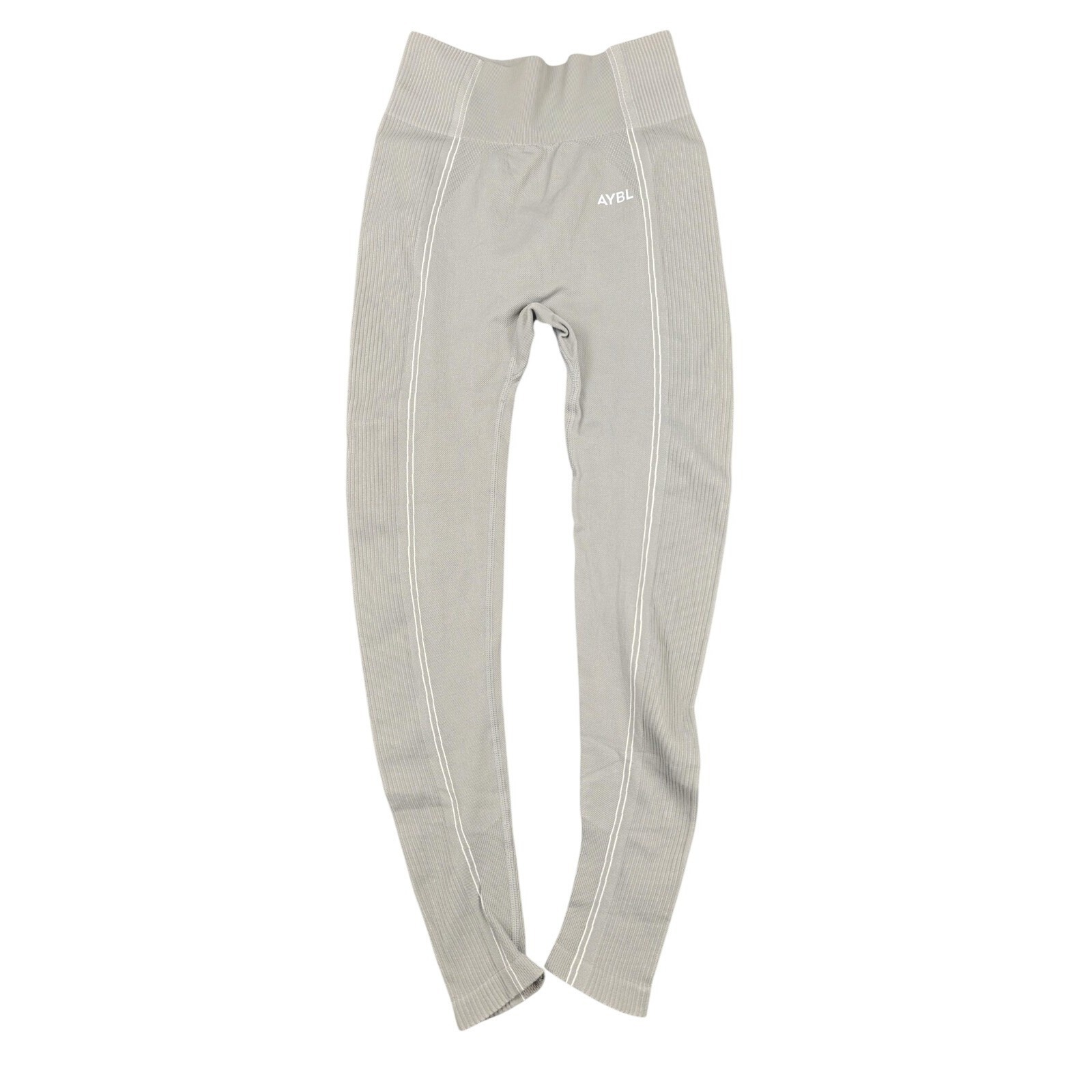 Aybl Leggings Womens Medium Gray High Rise Ankle Side Stripe Yoga Gym Athletic